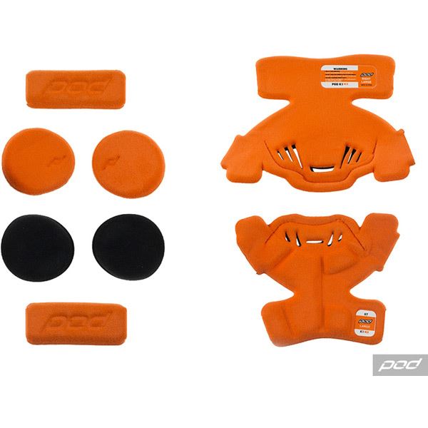 Pod Active Motocross Knee Brace Pad Set K1 Youth Orange - Left